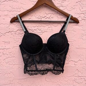 Victoria’s Secret Very Sexy Bombshell Lace Push-Up Corset Top Black Size 34B
